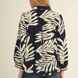JODIFL Black Leaf Top with Gold Accent