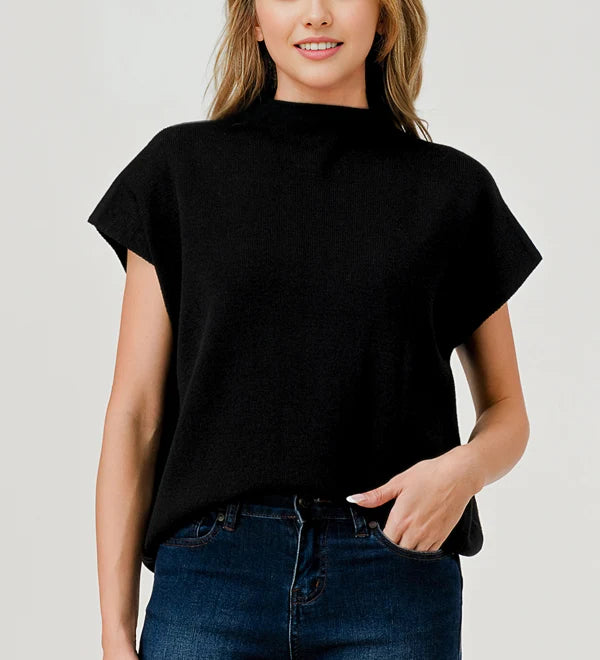 Mock Neck Sweater Black