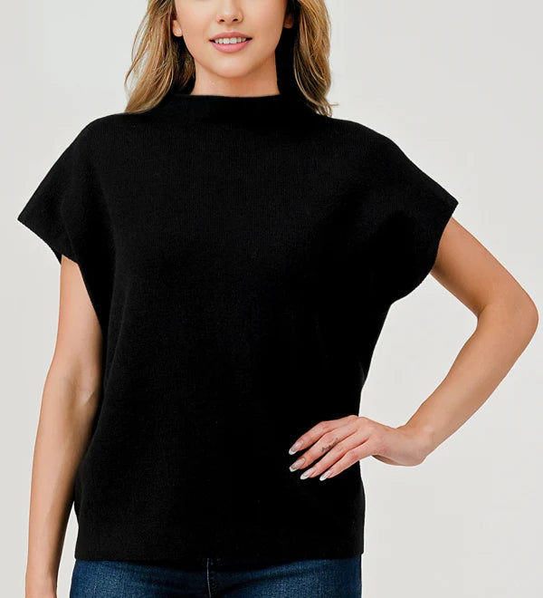 Mock Neck Sweater Black