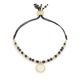 Ebony Gold Black Spinel Thread Through Bracelet