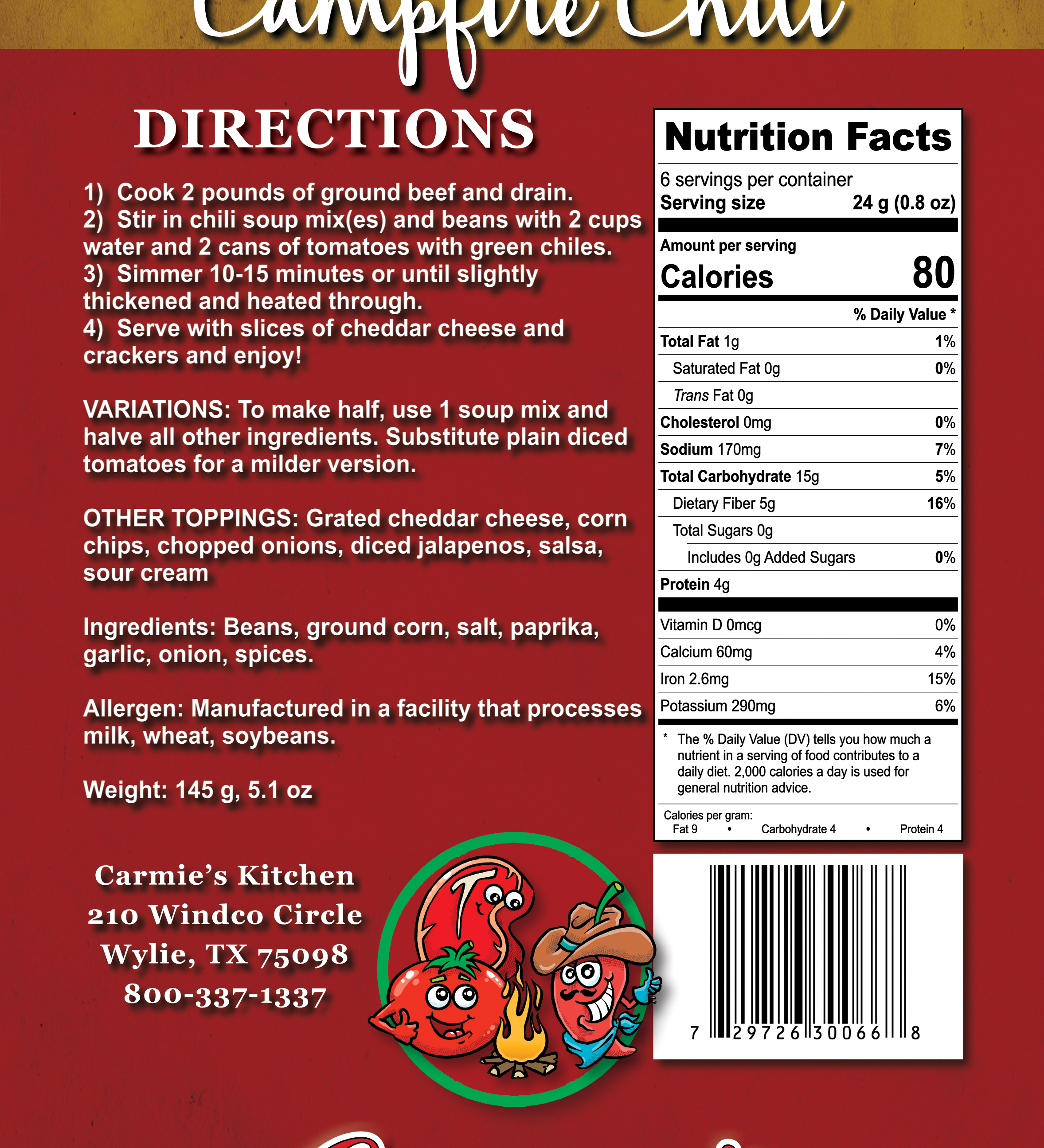 Campfire Chili Soup Mix