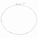 Julie Vos Celeste Delicate Station Necklace - Cubic Zirconia - Silver