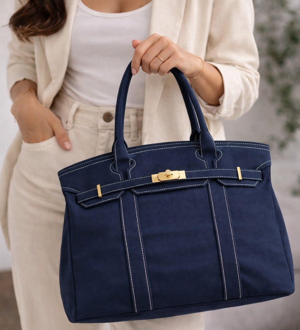 Heritage Classic Navy Canvas Boat Tote Bag – A Refined Everyday & Weekender Carryall