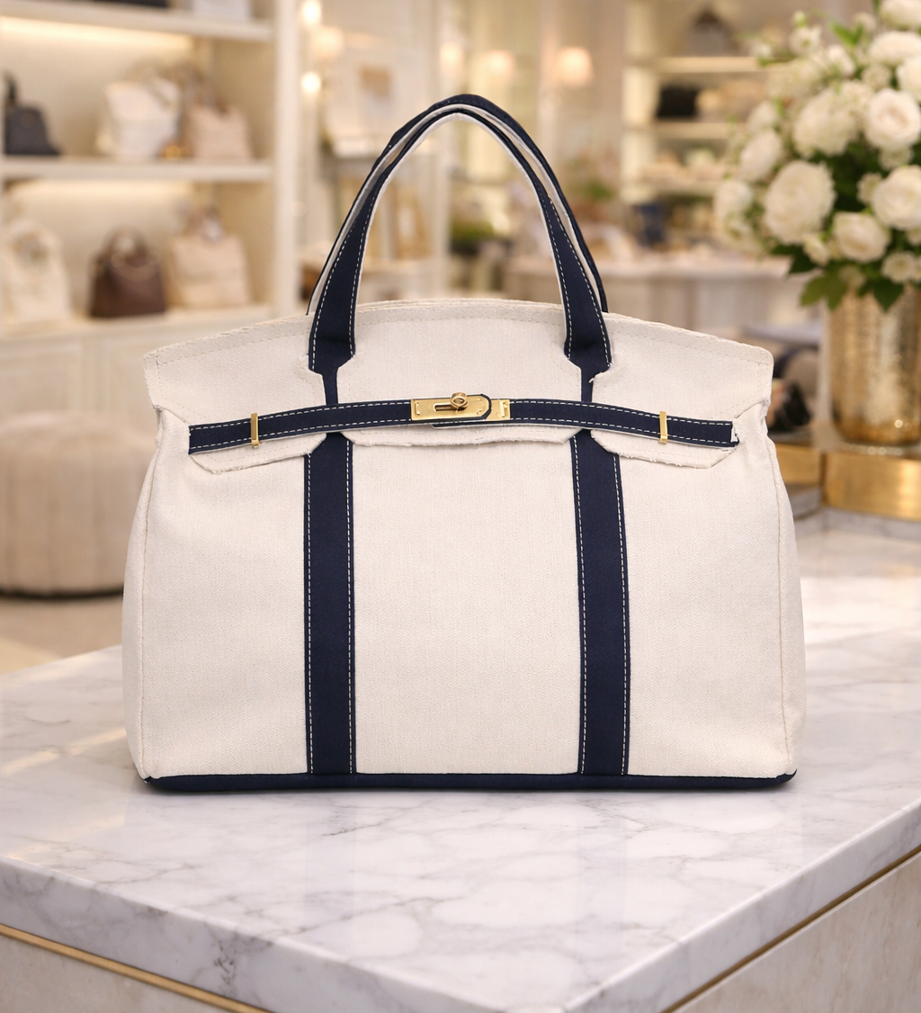 Heritage Stripe Canvas Boat Tote Bag – A Refined Everyday & Weekender Carryall