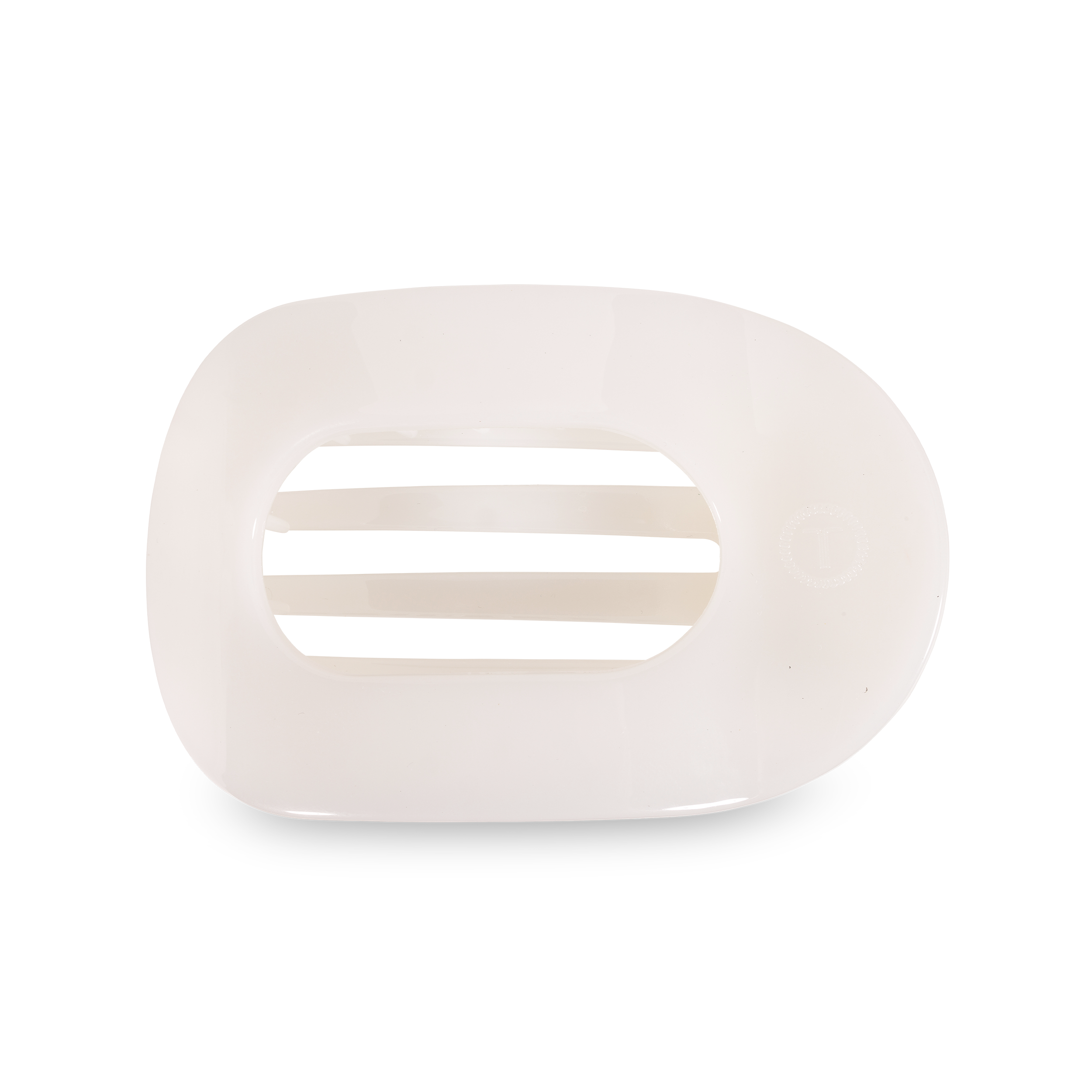Teleties Coconut White Large Flat Round Hair Clip - Large