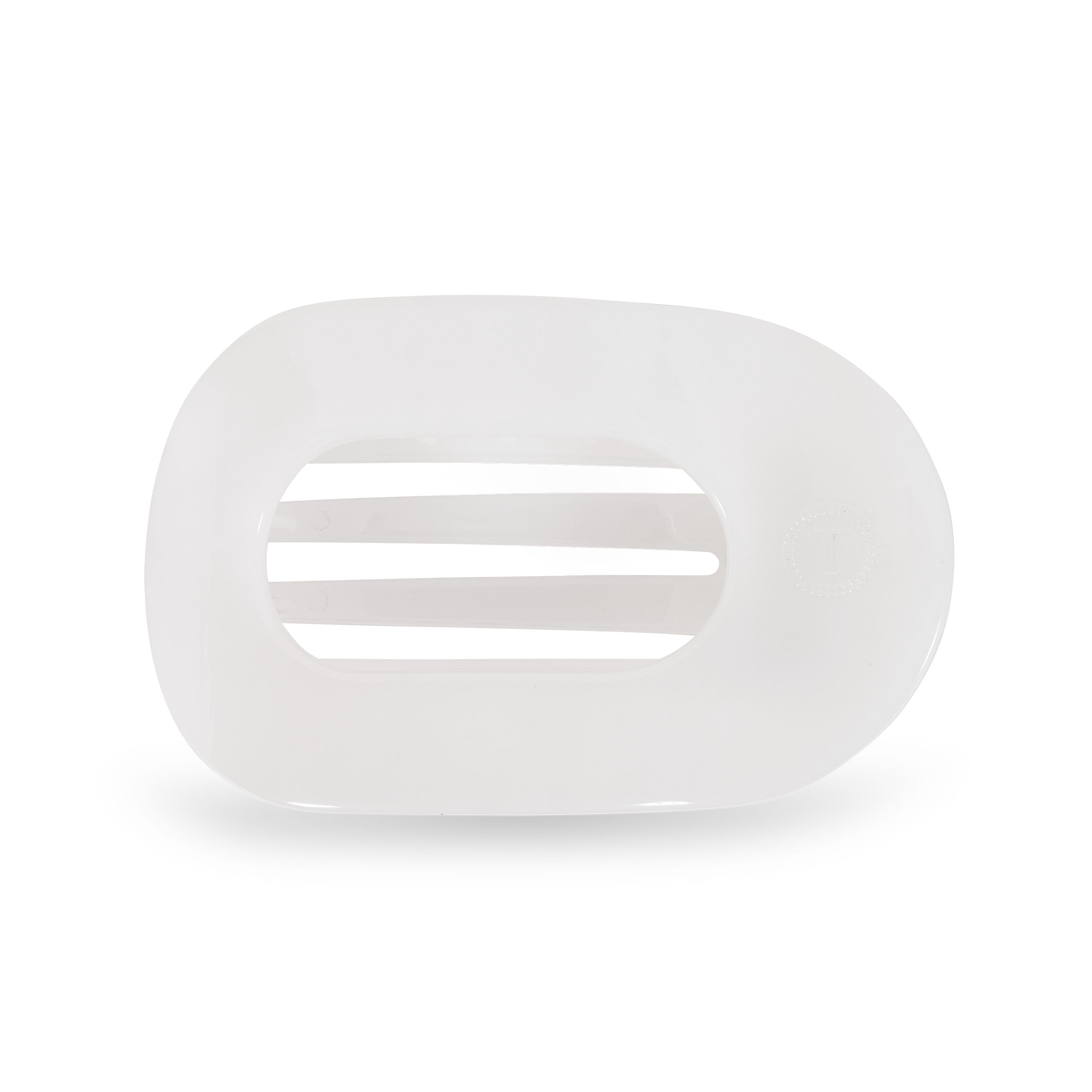 Teleties Coconut White Medium Flat Round Hair Clip - Medium