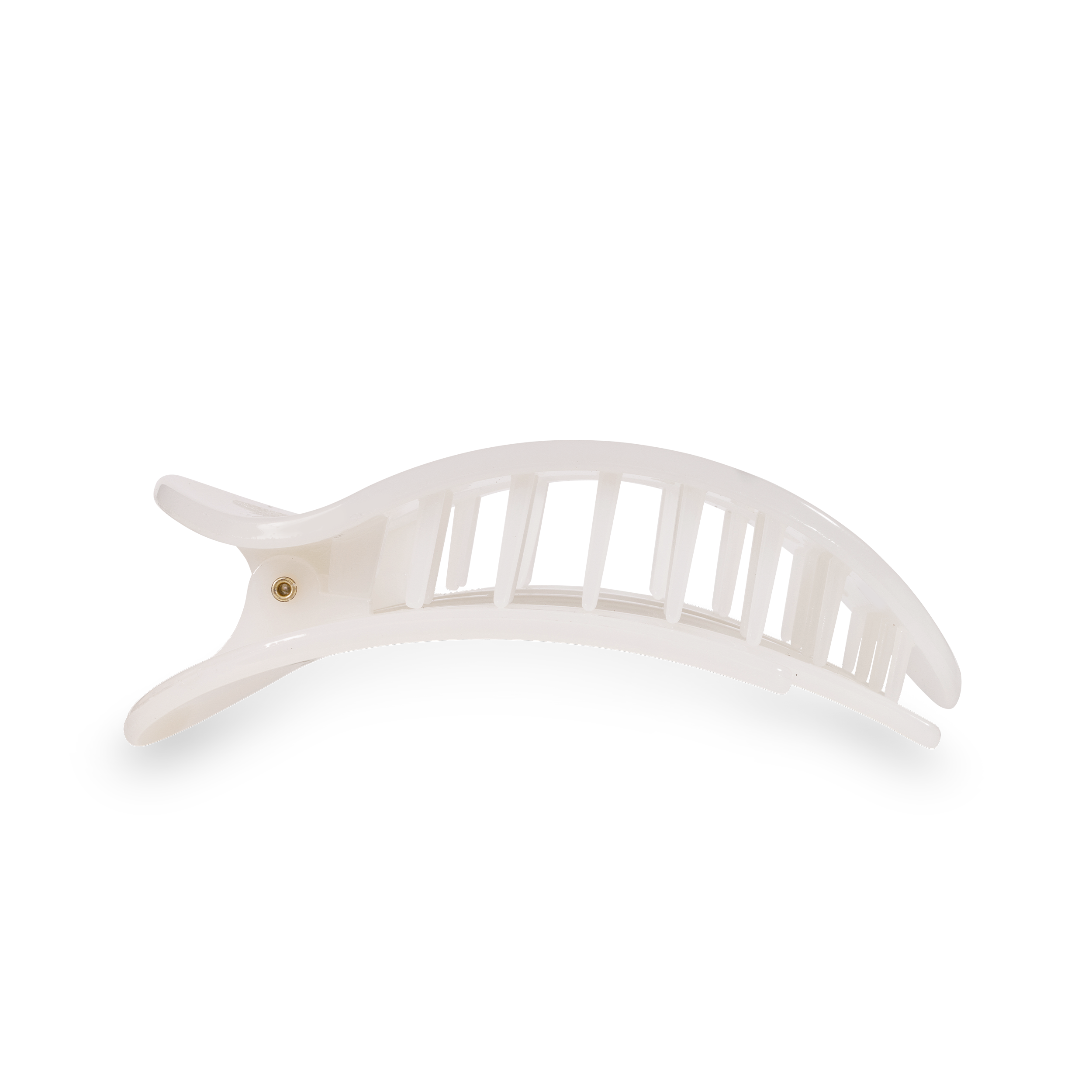Teleties Coconut White Medium Flat Round Hair Clip - Medium
