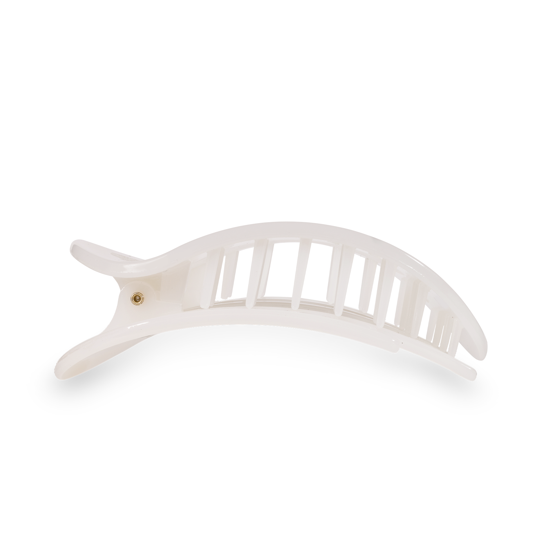 Teleties Coconut White Small Flat Round Hair Clip - Small