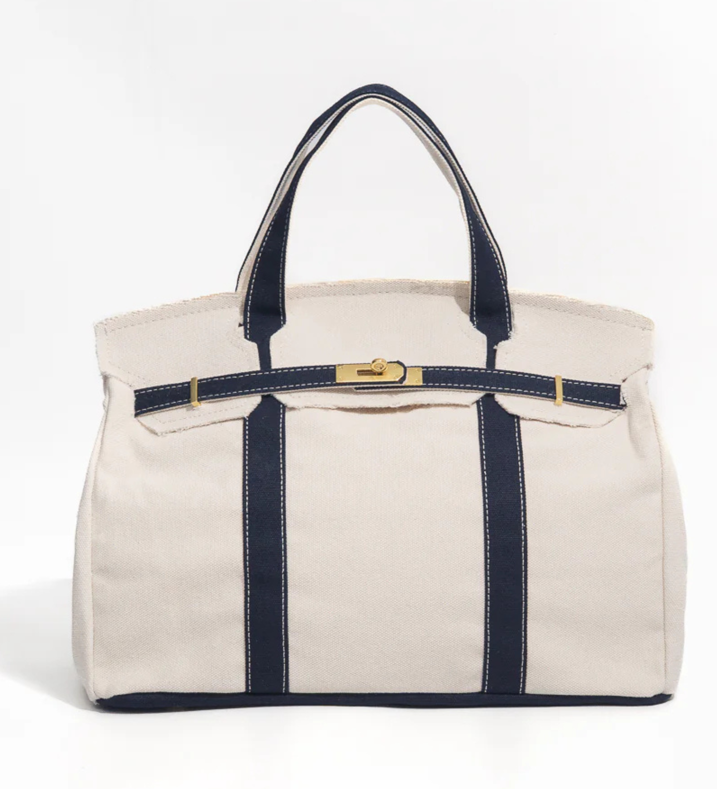 Heritage Stripe Canvas Boat Tote Bag – A Refined Everyday & Weekender Carryall