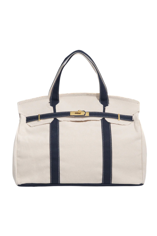 Heritage Stripe Canvas Boat Tote Bag – A Refined Everyday & Weekender Carryall