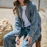 Denim Top BW Stripe
