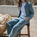 Denim Top BW Stripe