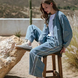 Denim Top BW Stripe
