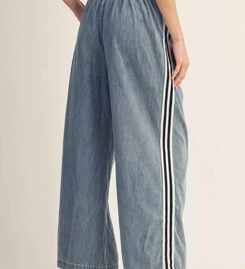 Denim Bottom BW Stripe