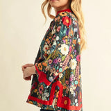 JODIFL Red Floral Mix Top