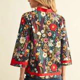 JODIFL Red Floral Mix Top