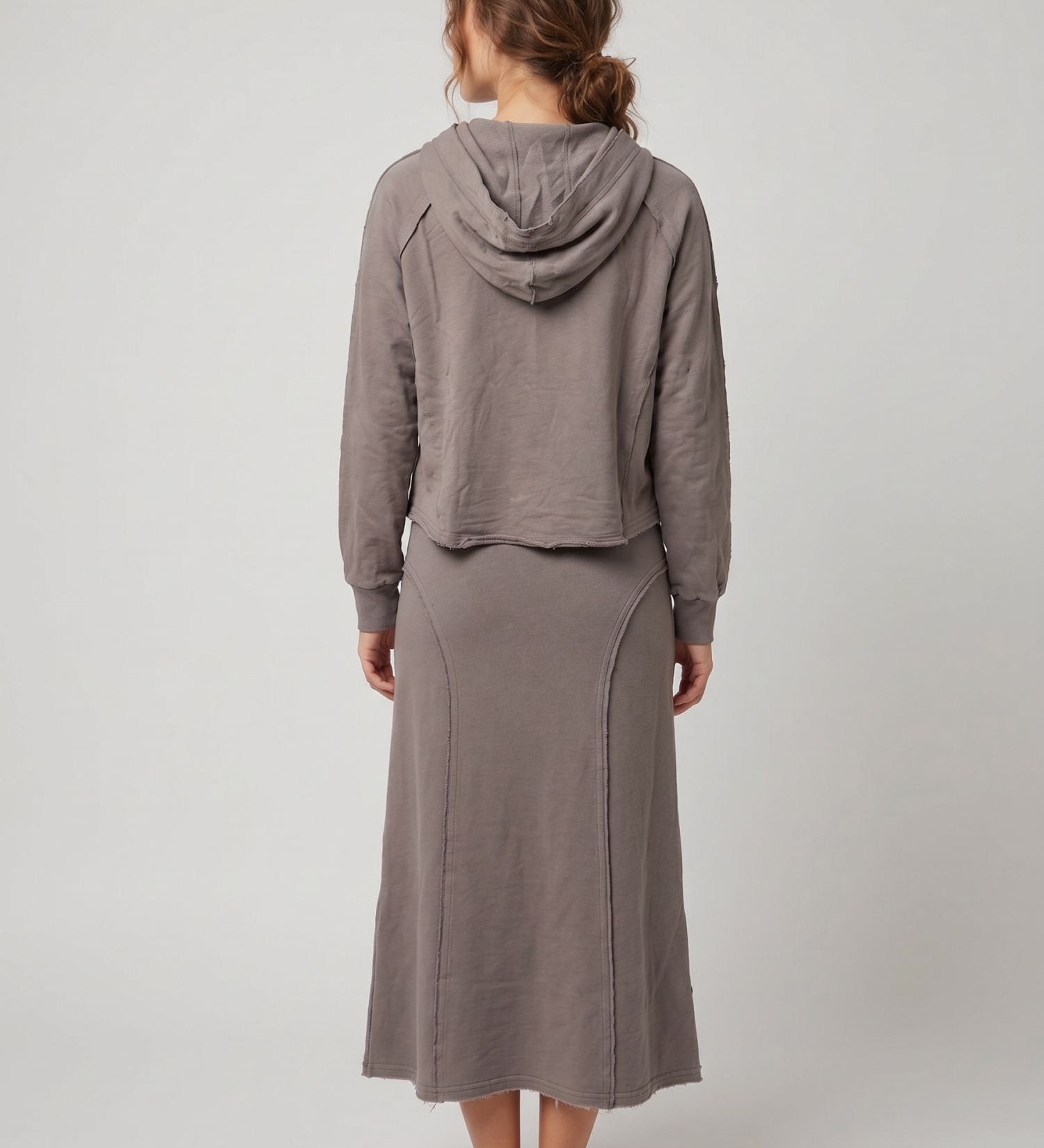 Carole Christian Grey Zip Jacket/Maxi Skirt Set