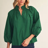 JODIFL Green Long Sleeved Smocked Top