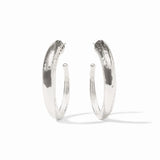 Julie Vos Hammered Hoop - Silver Large