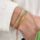 Helaine Gold & Rainbow Gemstone Friendship Bracelet