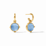 Julie Vos Honeybee Hoop & Charm Earring - Iridescent Chalcedony Blue