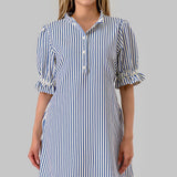 Quinn Striped Dress- Blue & White