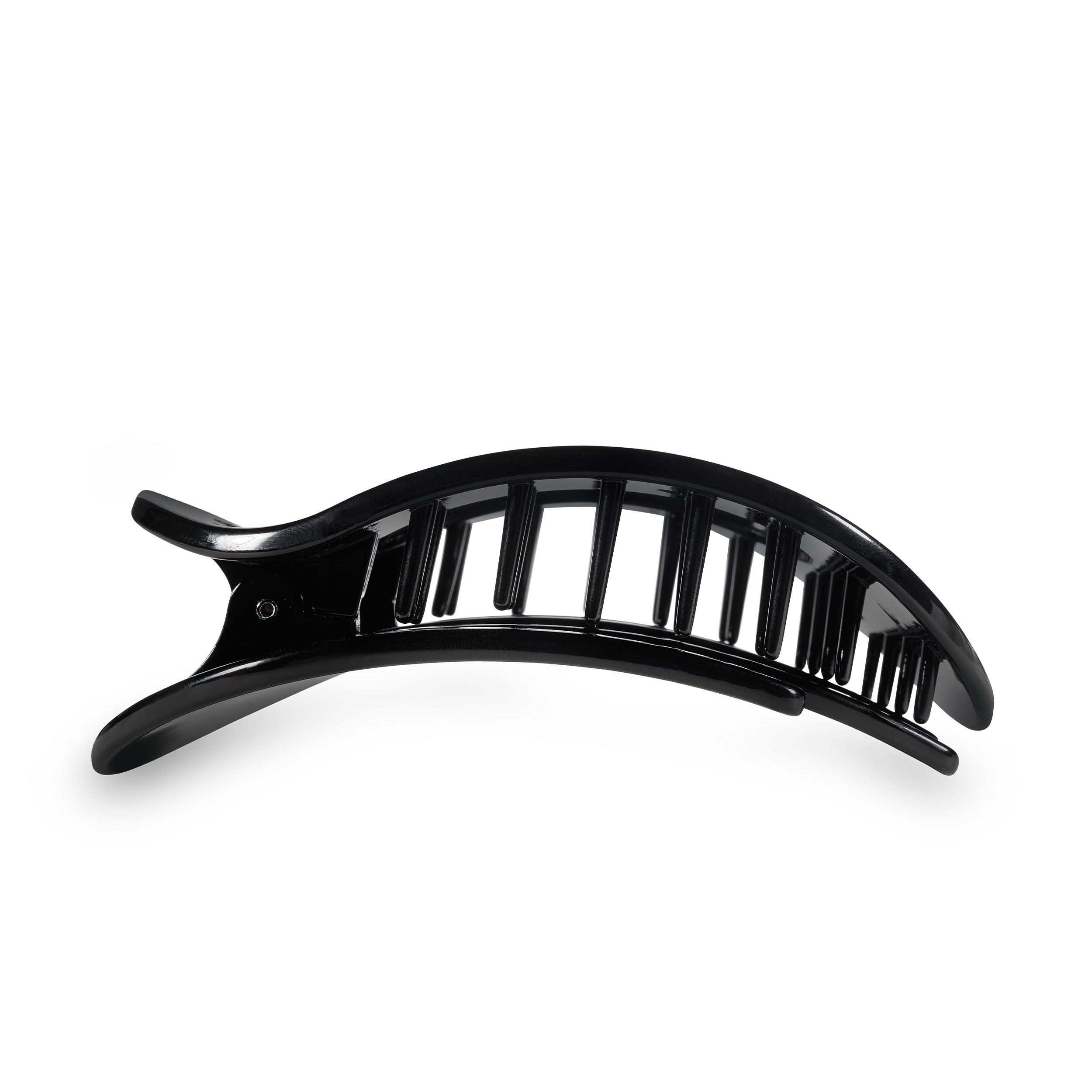 Teleties Jet Black Large Flat Round Hair Clip - Large