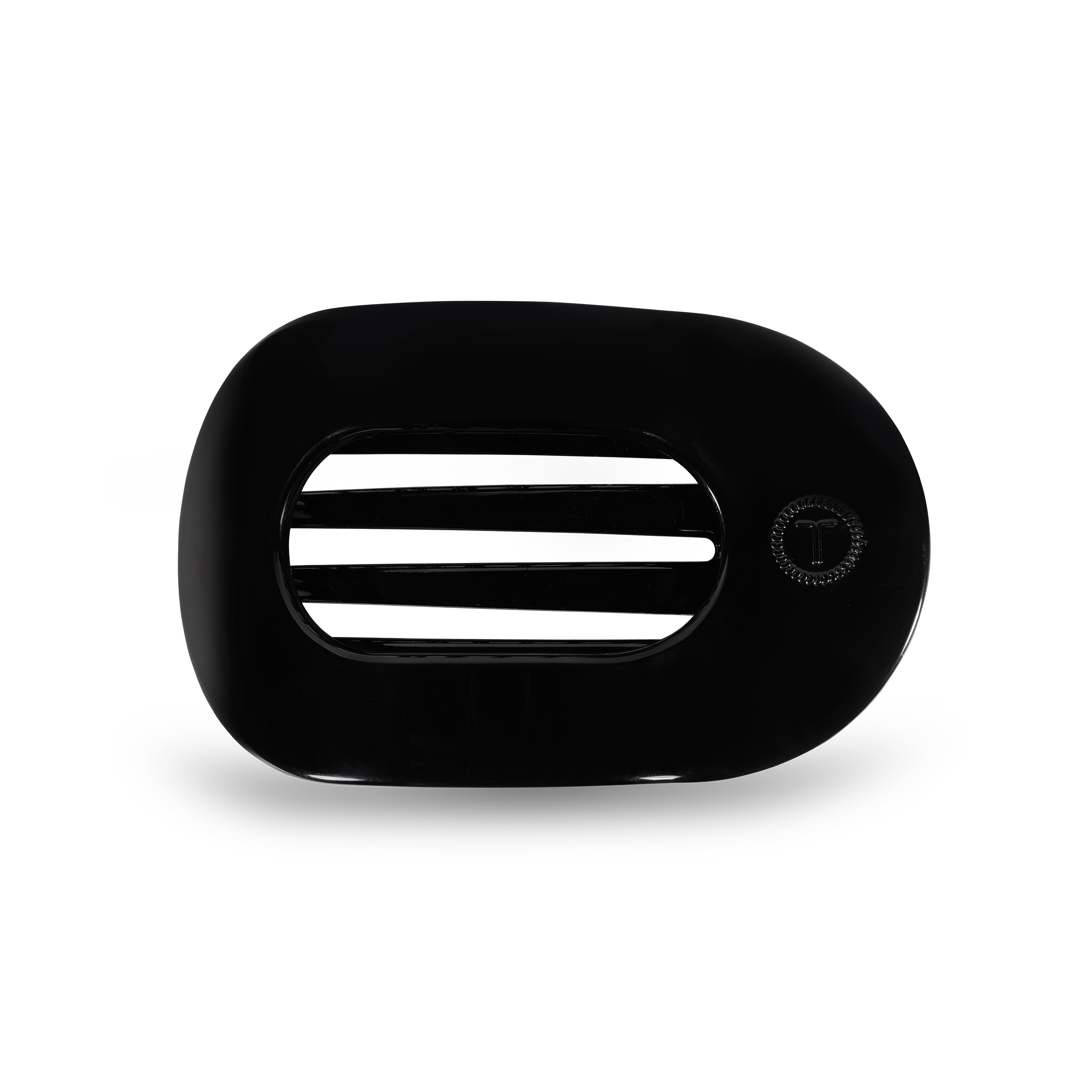 Teleties Jet Black Medium Flat Round Hair Clip - Medium