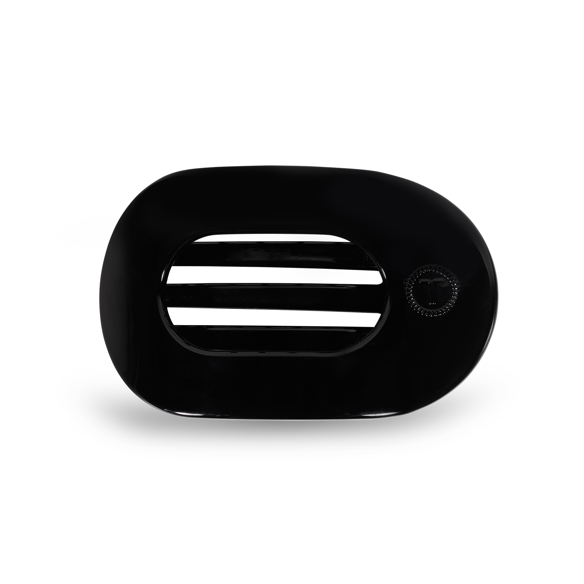 Teleties Jet Black Small Flat Round Hair Clip - Small