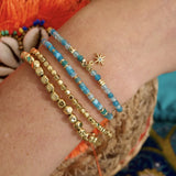 Liv Apatite & Gold Beaded Slider Bracelet