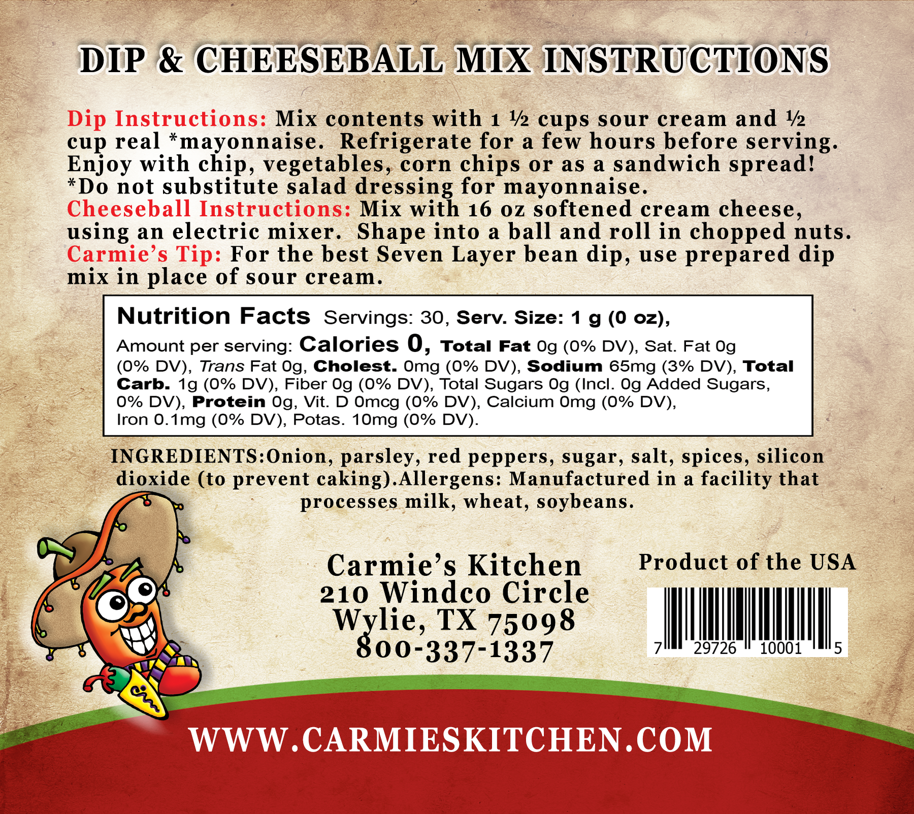 Mañana Mexican Dip Mix