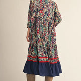JODIFL Navy/Red Floral Dress