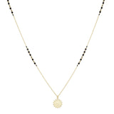 Flora Black Spinel Gemstone Pendant Necklace