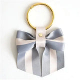 Gray Stripe Bag Charm