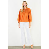 Smocking Detail Top - Orange