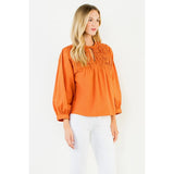 Smocking Detail Top - Orange