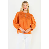 Smocking Detail Top - Orange