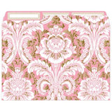 Pink Damask Foil File Folders