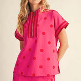 Hot Pink Polka Dot Top