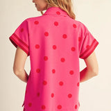 Hot Pink Polka Dot Top