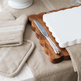 Kitchen Tea Towel, Vintage White Stripe, Set of 2