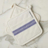 Pot Holder, Vintage Navy Blue Stripe, Set of 2