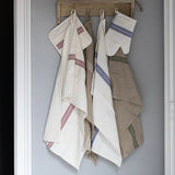 Kitchen Tea Towel, Vintage Navy Blue Stripe, Set of 2