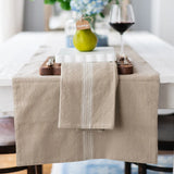 Kitchen Tea Towel, Vintage White Stripe, Set of 2