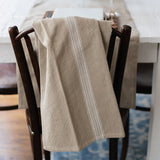 Kitchen Tea Towel, Vintage White Stripe, Set of 2
