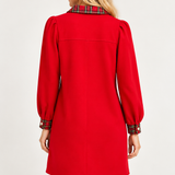 JODIFL Red Dress with Plaid Accents