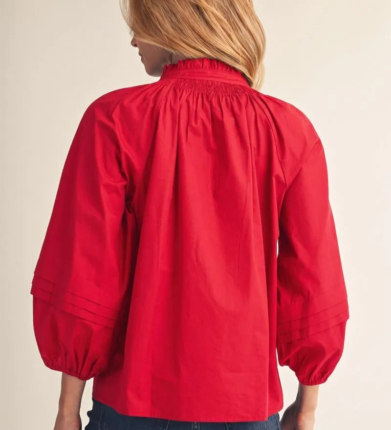 Red Long Sleeved Top