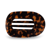 Teleties Tortoise Large Flat Round Hair Clip - Large