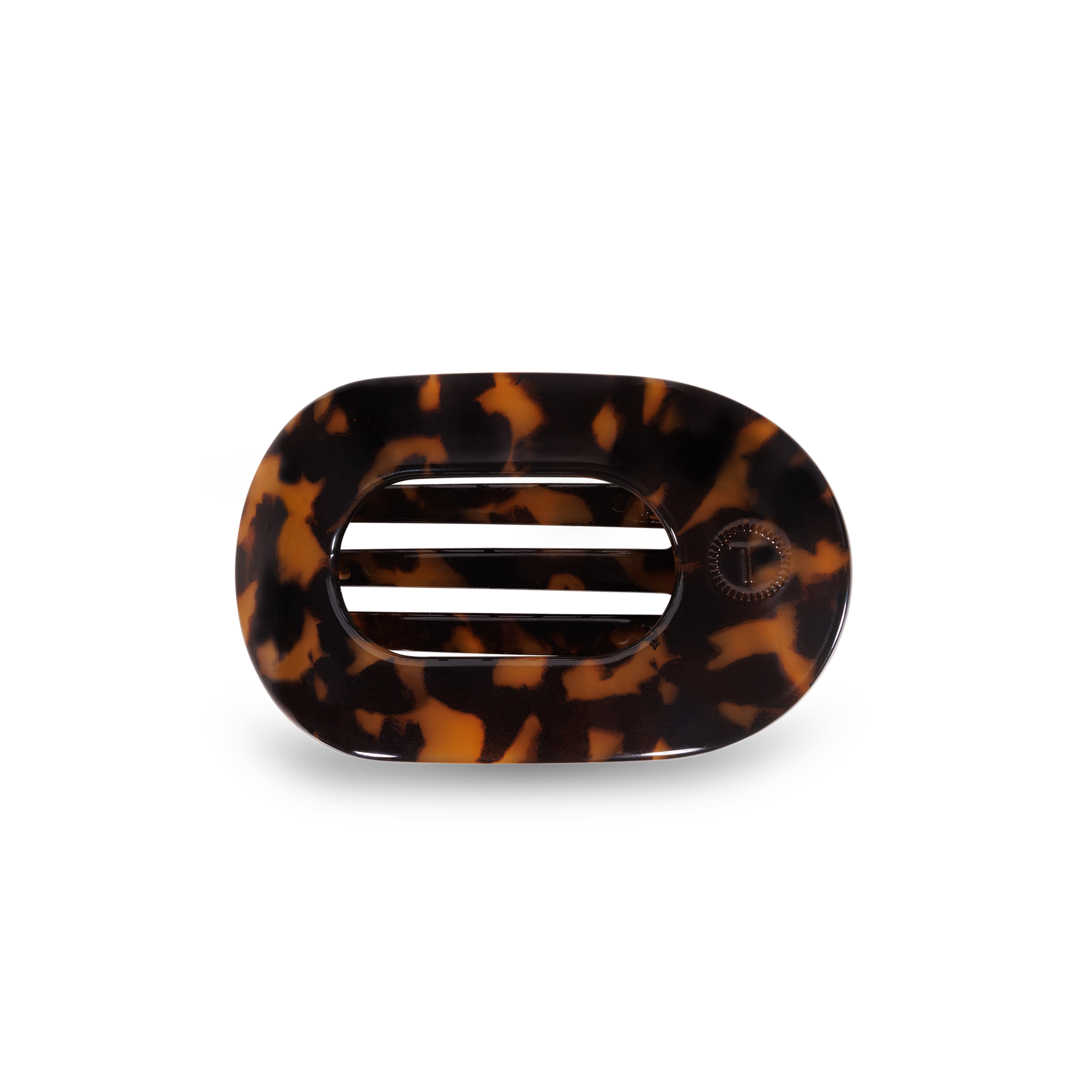 Teleties Tortoise Small Flat Round Hair Clip - Small
