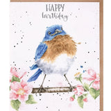 Happy Birthday Blue Bird Greeting Card